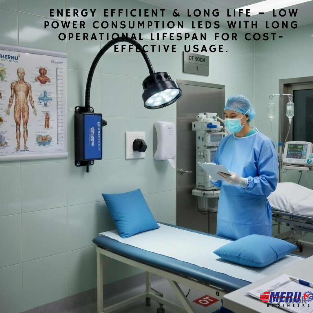 LED Examination Light 60000 Lux with Flexible Arm, Bright Illumination, Surgical Lamp, Clinic, Dental, Veterinary, OPD, Microbiology Lab, Gyanaecologist, Pet Clincs (WALL MOUNT, 9 LED 60000 LUX)