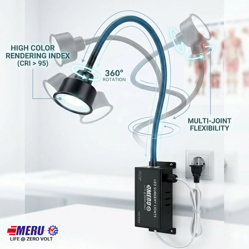 3 LED Examination Light Wall mounting 30K Lux capacity