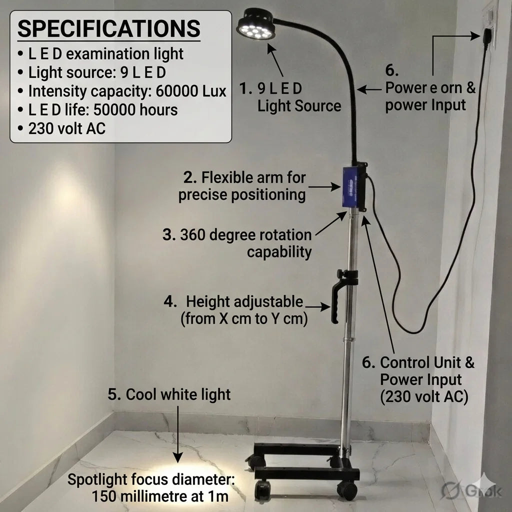 LED Examination Light Floor Standing