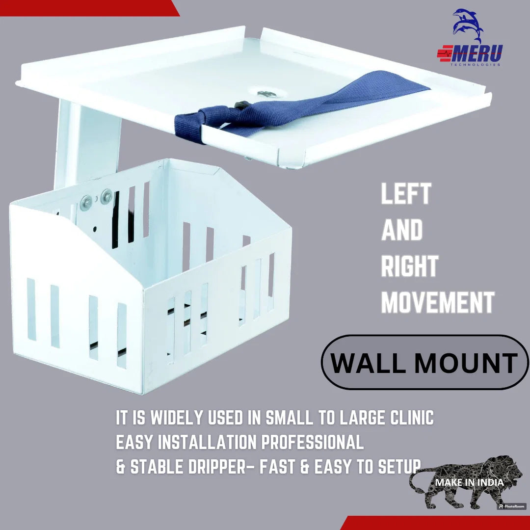 Patient Monitor Wall Stand With Basket & Belt. Compatible with All type Patient Monitor.