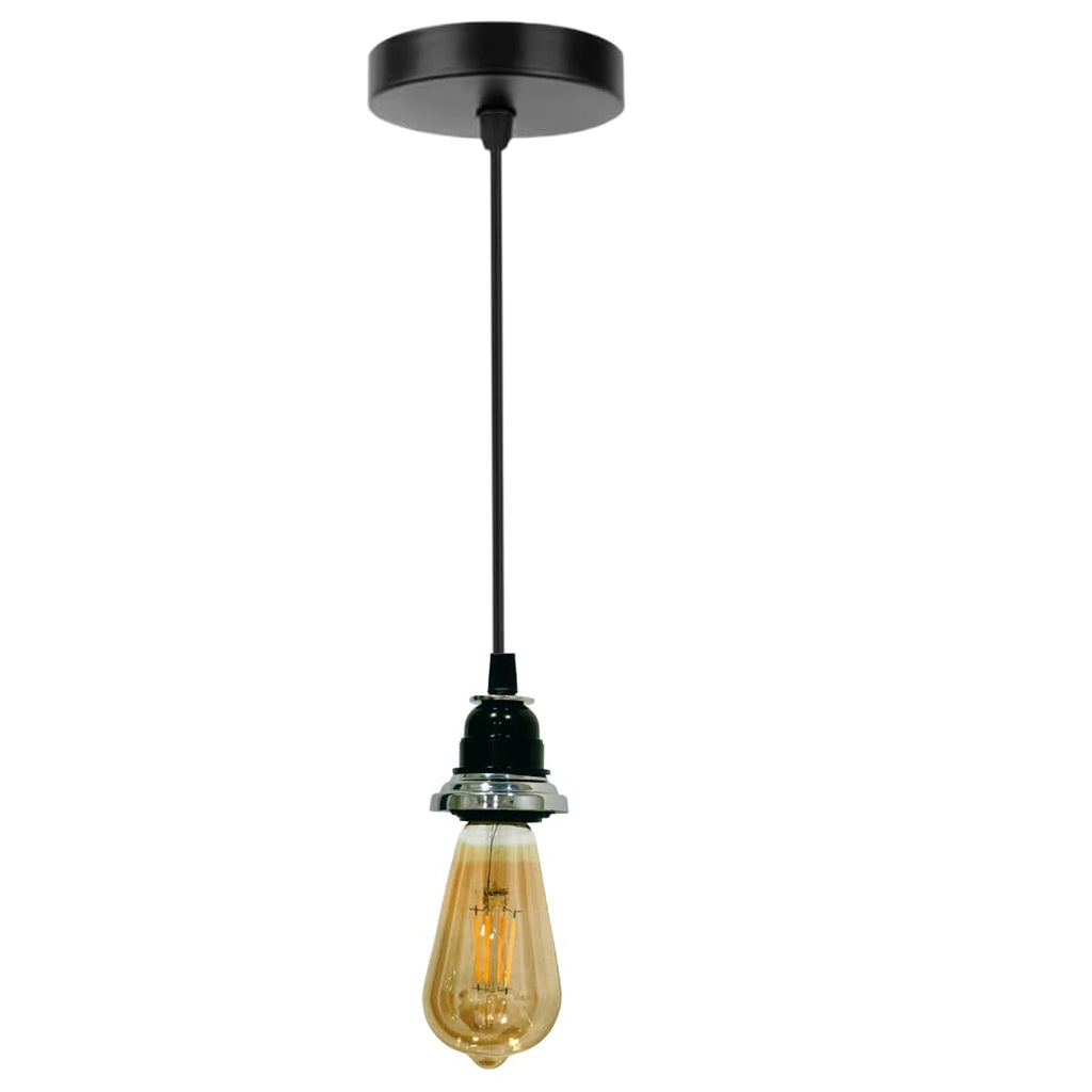 Ceiling Hanging Light Stainless Steel 304 & Black Pendant for Dining Table, Living Room, Bedroom, Restaurants, Offices, Cafes, Hotels. E27 Bulb Type. (Bulb Not Included) (SS 304)