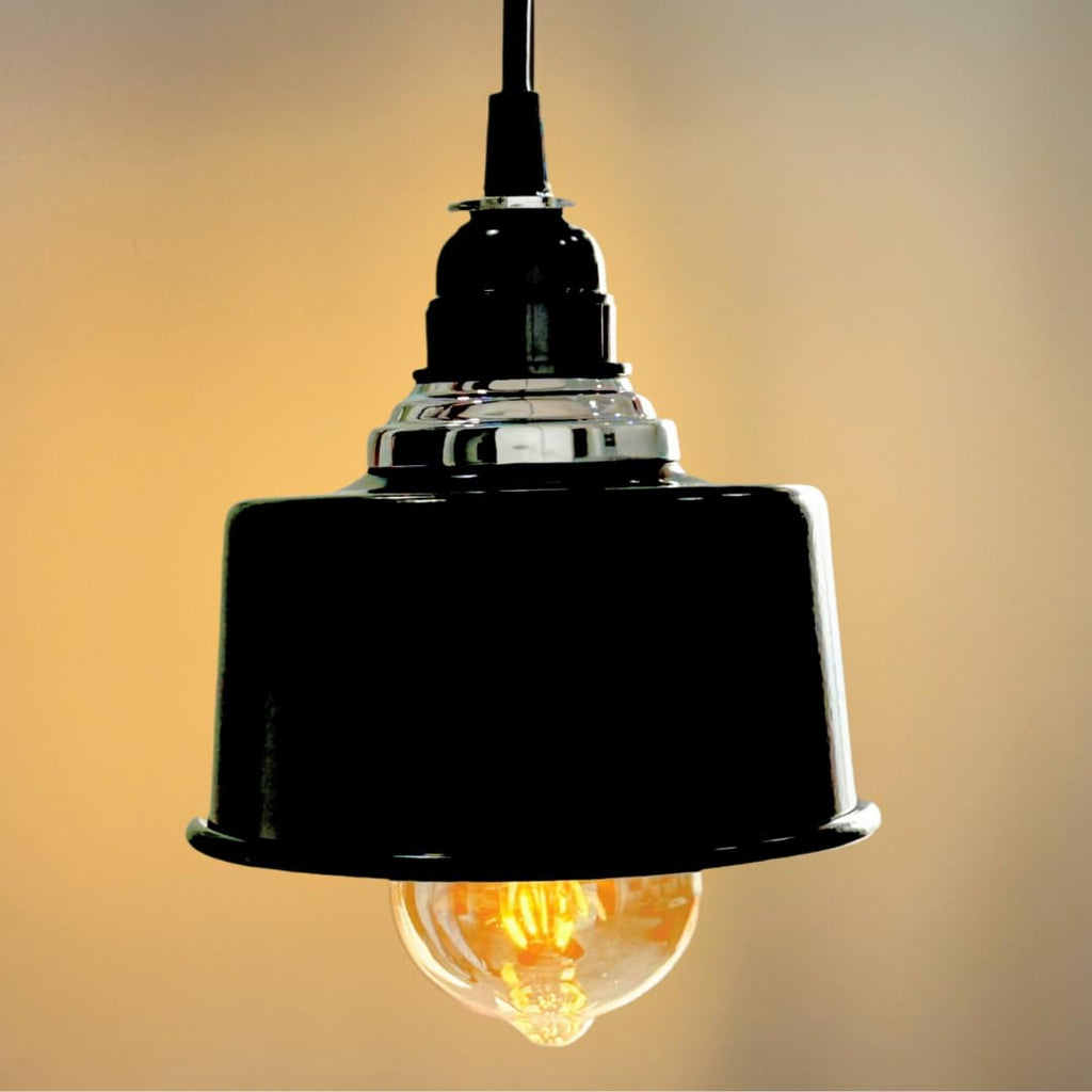 Pendant Stainless Steel Round Black for Dining Table, Living Room, Bedroom, Restaurants, Offices, Cafes, Hotels. E27 Bulb Type. (Bulb Not Included) (Classic SS 304)