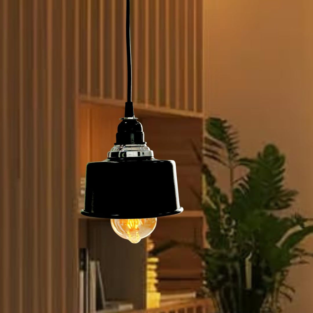 Pendant Stainless Steel Round Black for Dining Table, Living Room, Bedroom, Restaurants, Offices, Cafes, Hotels. E27 Bulb Type. (Bulb Not Included) (Classic SS 304)