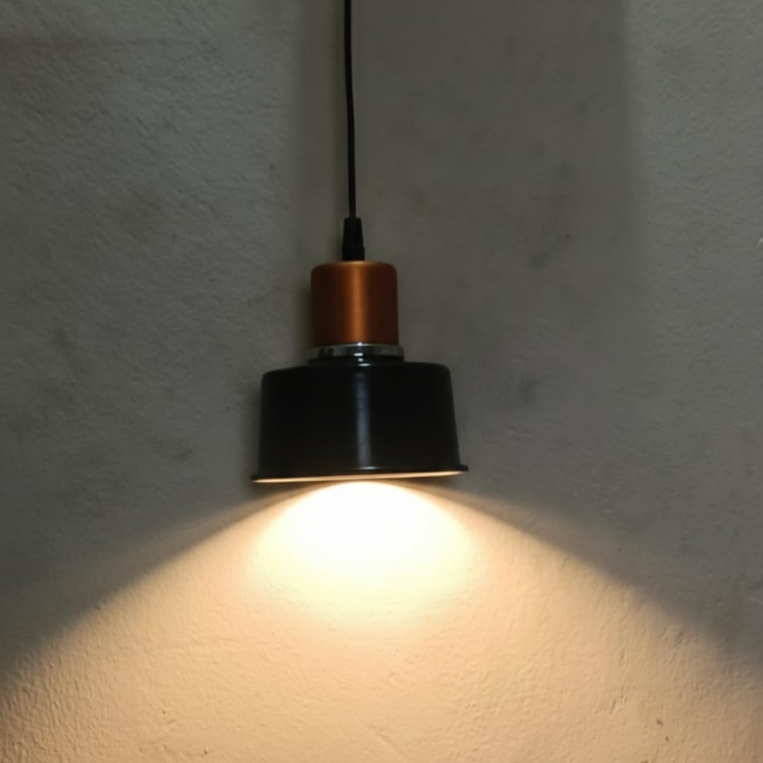 Ceiling Hanging Light Antique Golden Black Pendant for Dining Table, Living Room, Bedroom, Restaurants, Offices, Cafes, Hotels. 9 Watts LED Bulb Included (Antique Golden Black)