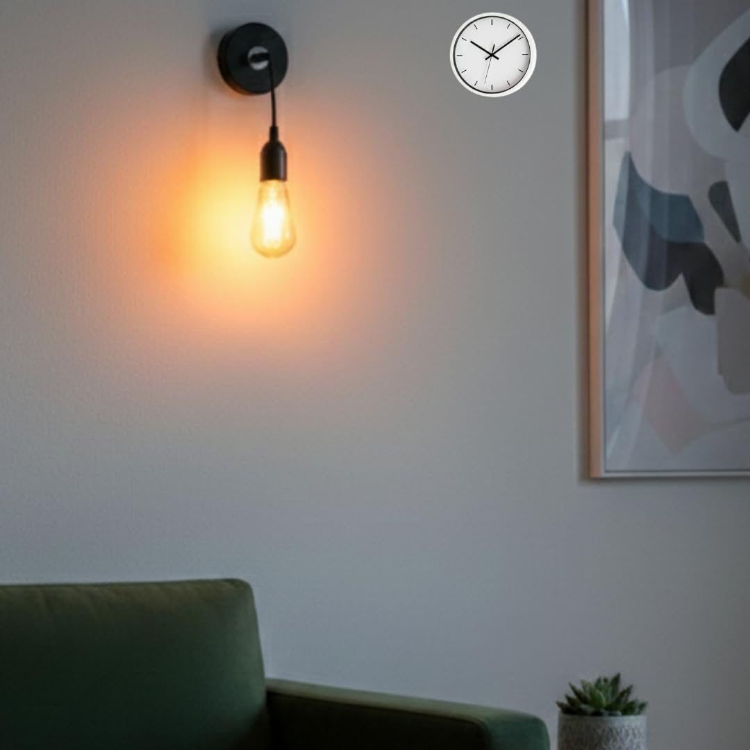 Metal & PVC Cable Wall Light Fixture Stylish, Vintage, Classic & Retro Design for Home Décor, Living Room, Bedroom, Bar, Restaurants and Hallway (Without Bulb) (Shabby Chic)