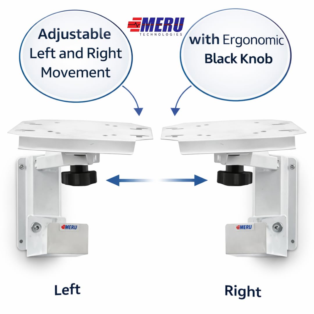 Wall Mount for Patient Monitor | Heavy-Duty Powder-Coated Steel | Adjustable Left & Right Movement with Ergonomic Black Knob