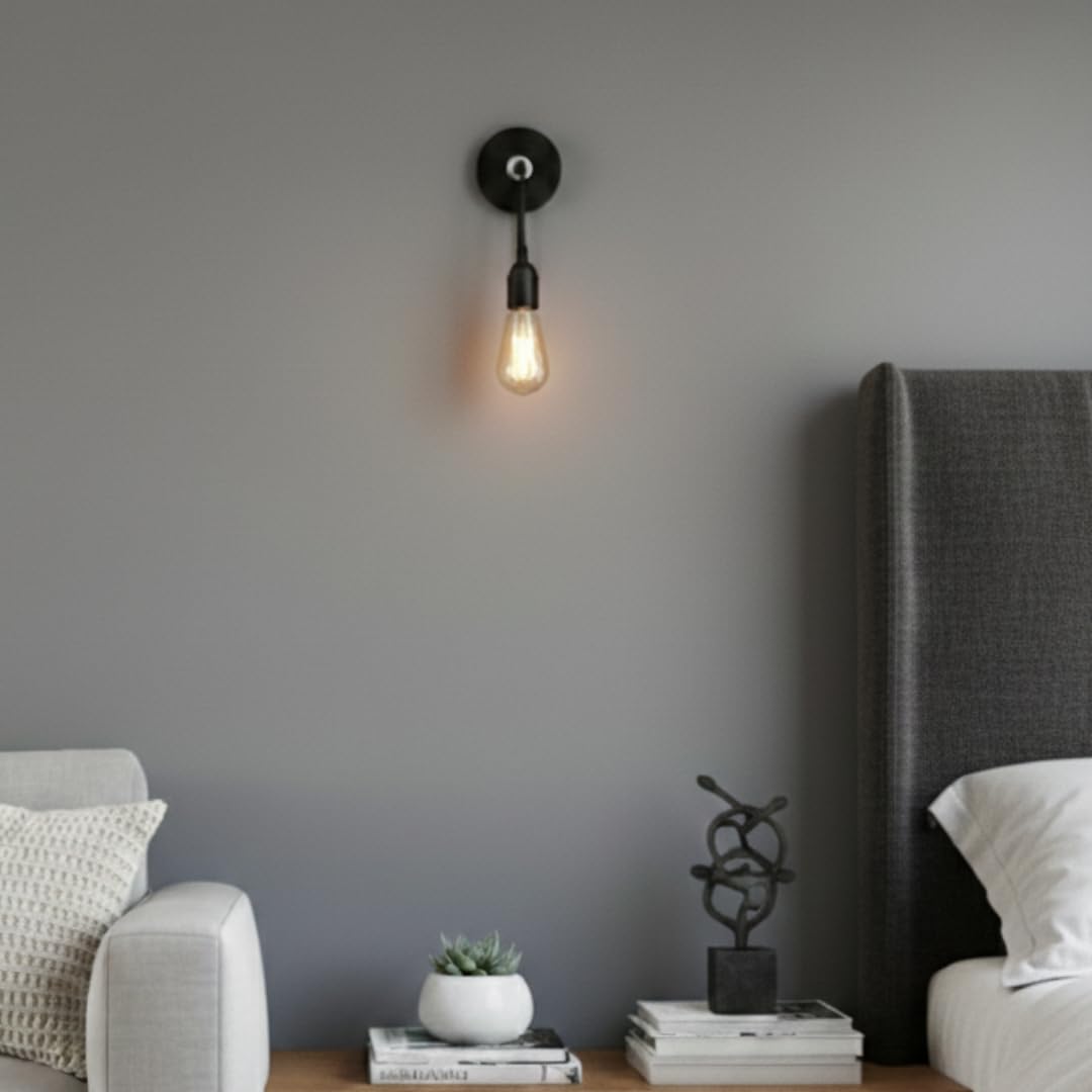 Metal & PVC Cable Wall Light Fixture Stylish, Vintage, Classic & Retro Design for Home Décor, Living Room, Bedroom, Bar, Restaurants and Hallway (Without Bulb) (Shabby Chic)