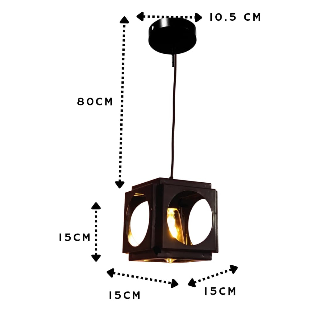 Ceiling Hanging Light Hexa Round Shape Black Pendant for Dining Table, Living Room, Bedroom, Restaurants, Offices, Cafes, Hotels. E27 Bulb Type. (Bulb Not Included) (Hexa Round)
