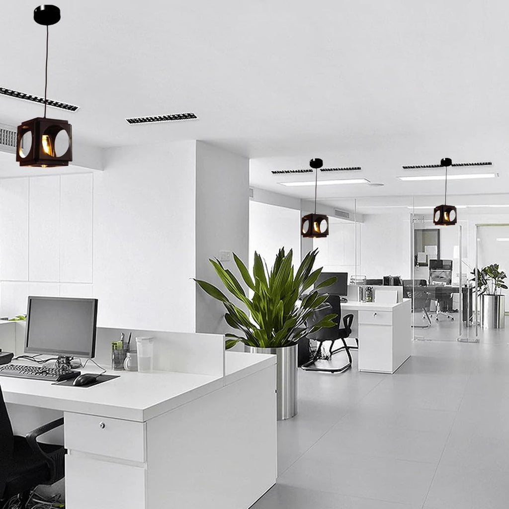 Ceiling Hanging Light Hexa Round Shape Black Pendant for Dining Table, Living Room, Bedroom, Restaurants, Offices, Cafes, Hotels. E27 Bulb Type. (Bulb Not Included) (Hexa Round)