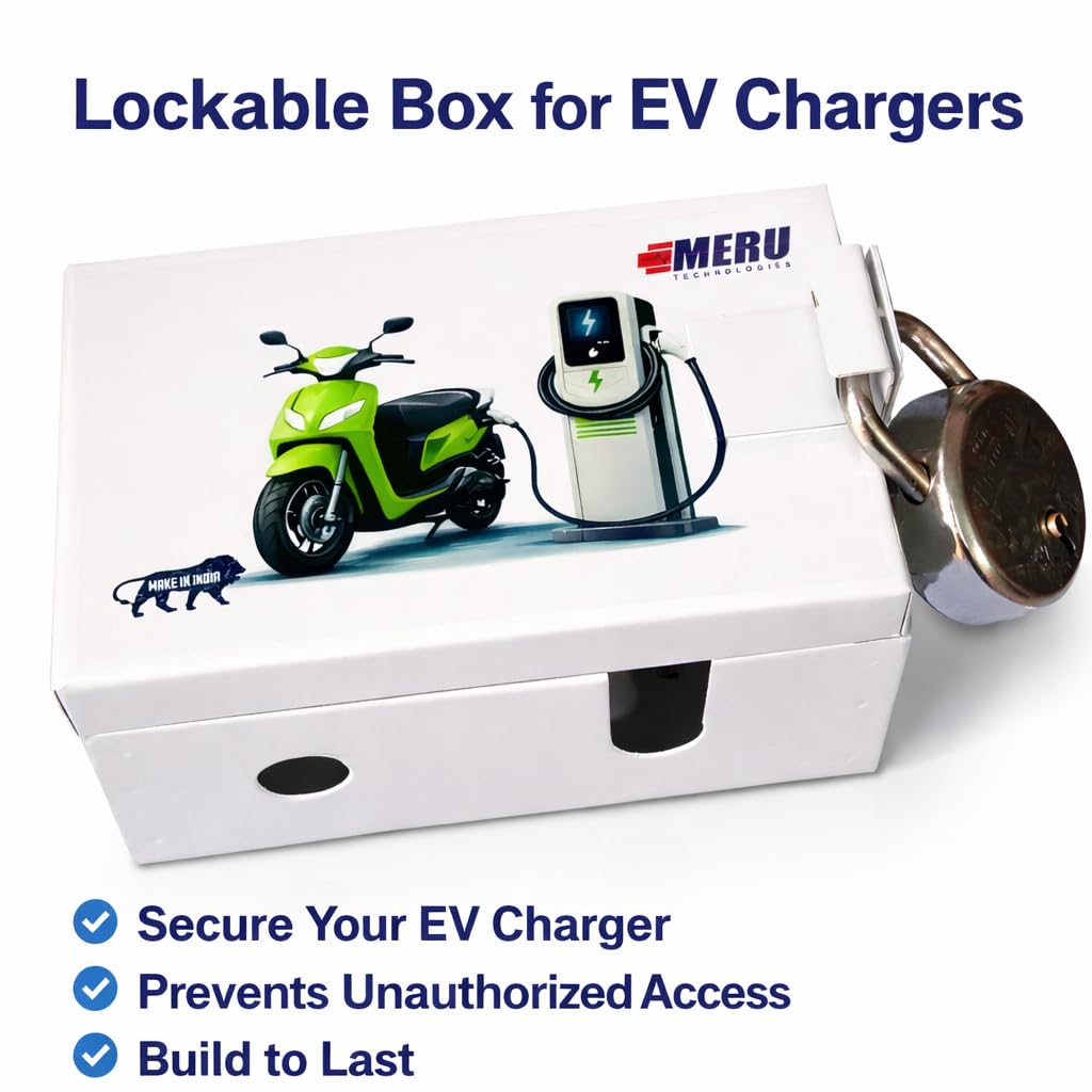 EV Charging Box with 16 MCB & 16A Socket | Wall Mount Metal Enclosure for Electric Scooter & EV Charging | Weather-Resistant, Lockable. (Small)