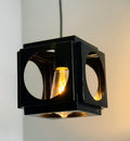 Ceiling Hanging Light Hexa Round Shape Black Pendant for Dining Table, Living Room, Bedroom, Restaurants, Offices, Cafes, Hotels. E27 Bulb Type. (Bulb Not Included) (Hexa Round)