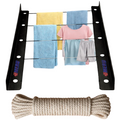 Wall Mounted Clothes Drying Rack for Balcony | Heavy Duty Metal Laundry Drying Stand | Space Saving Wall Hanger | Rust Proof Indoor Outdoor Clothes Dryer