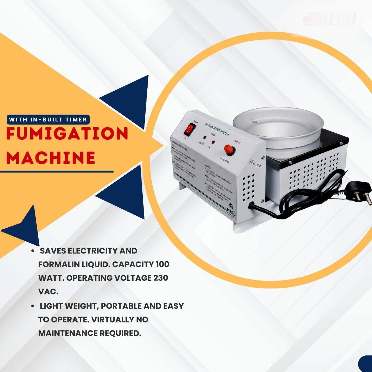 OT Fumigation Machine With Inbuilt Automatic Cut off Timer for Hospitals, OT, Dental Clinics, Microbiology Labs